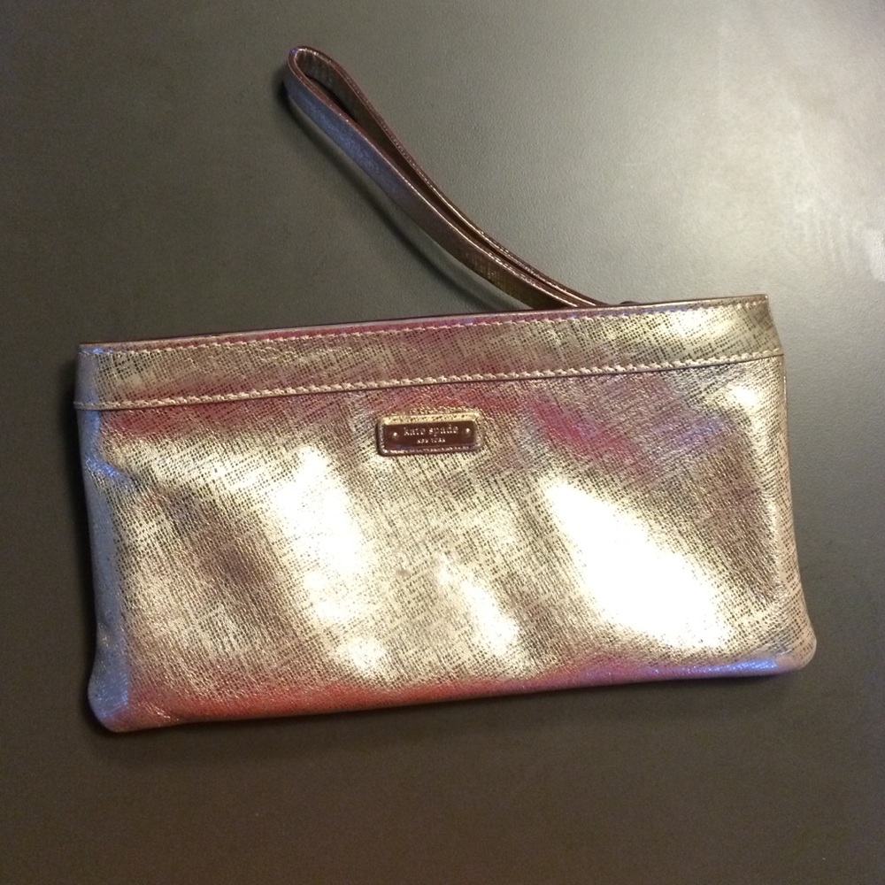 EUC Kate Spade gold wristlet